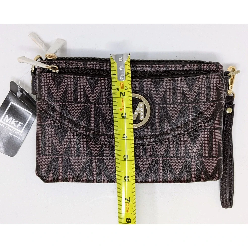 MKF Collection by Mia K Ishani Crossbody Bag Purse Wristlet Black Brown - NWT